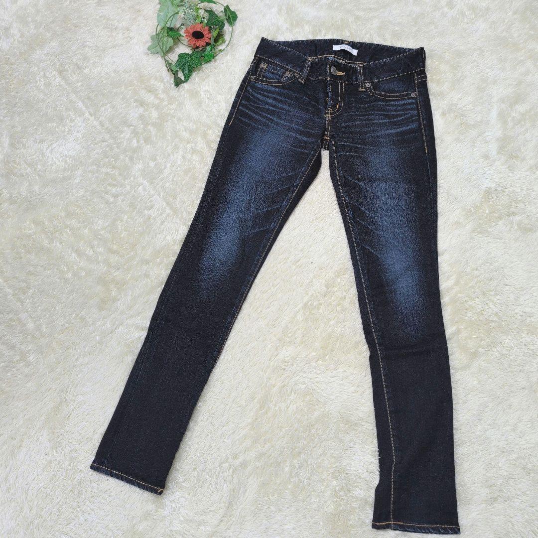 美品☆MOUSSY Rebirth SKINNY 27　 Y2K ダークブルー