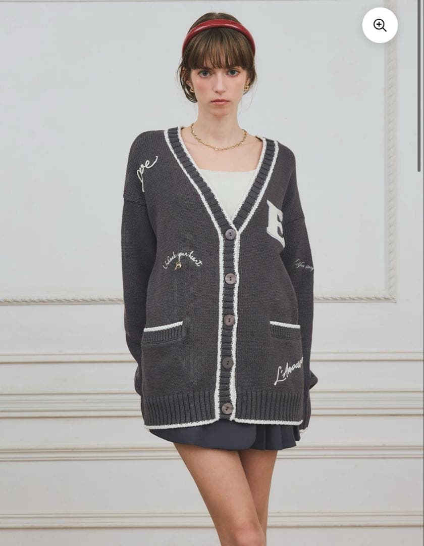 Embroideryモチーフニットカーディガン