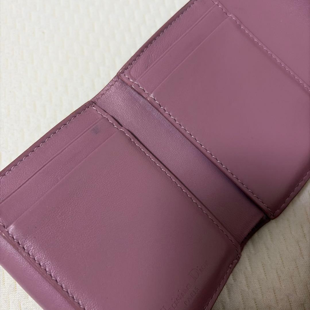 Dior パテントレザー ピンク 三つ折り財布