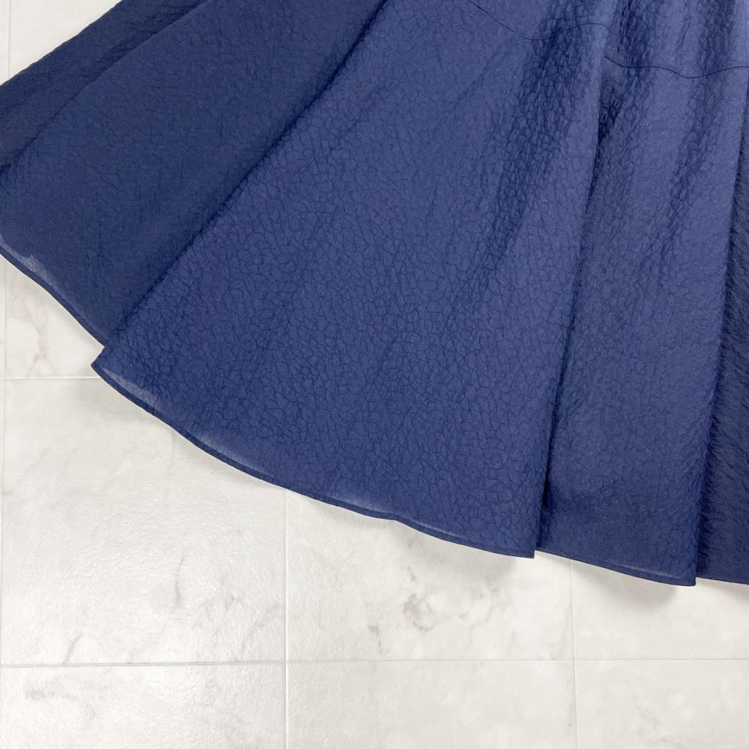 美品 デイジーリン フォクシー ラメジャガードフレアスカート 紺38*JD236