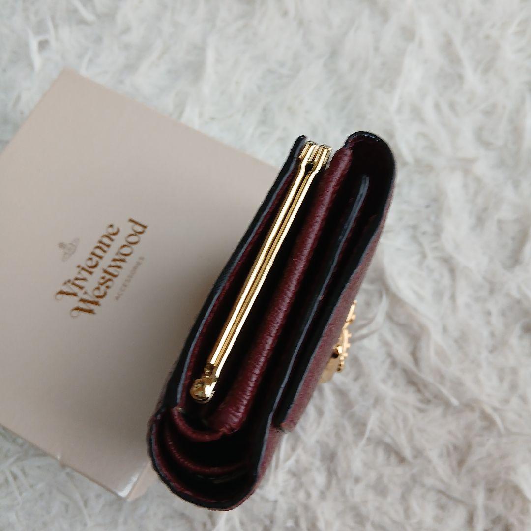 【Vivienne Westwood】オーブ　3つ折り財布 レザーガマ口