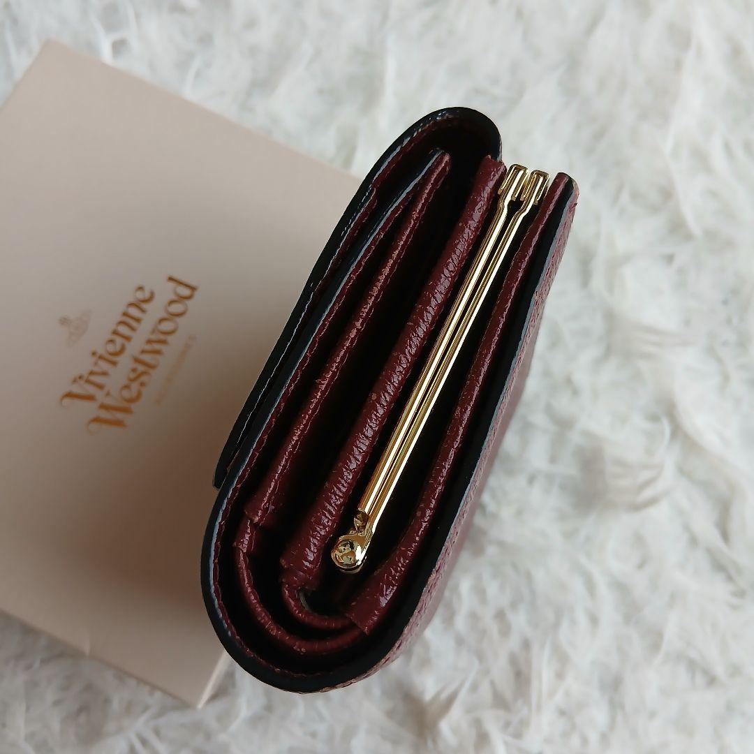 【Vivienne Westwood】オーブ　3つ折り財布 レザーガマ口