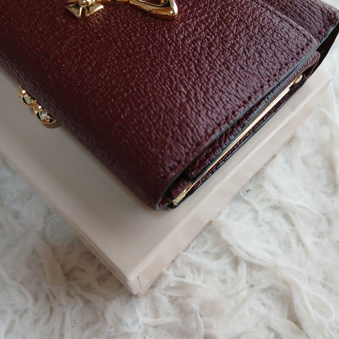 【Vivienne Westwood】オーブ　3つ折り財布 レザーガマ口
