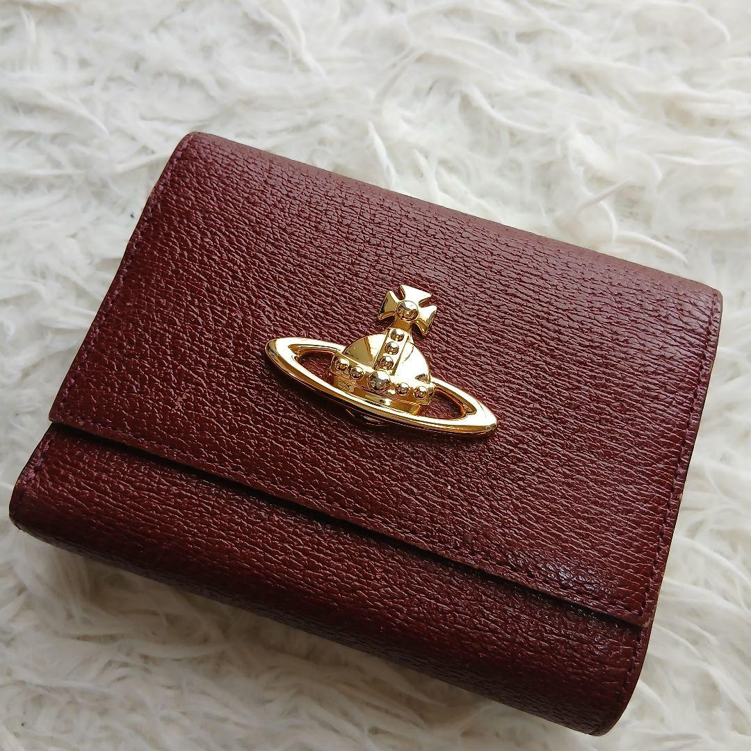 【Vivienne Westwood】オーブ　3つ折り財布 レザーガマ口