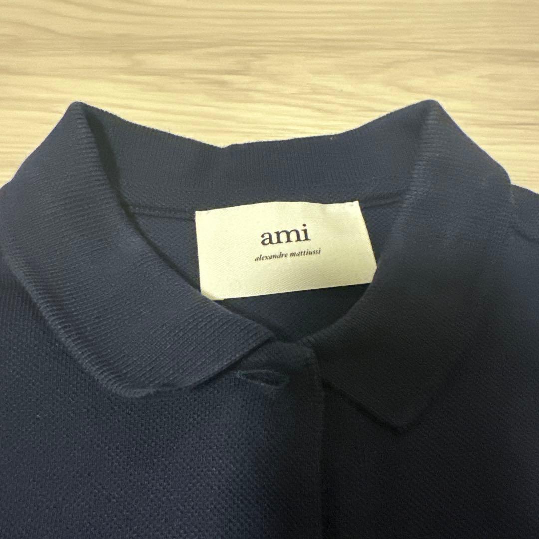 【最終値下げ】ami Parisネイビー ポロシャツ 半袖　XS