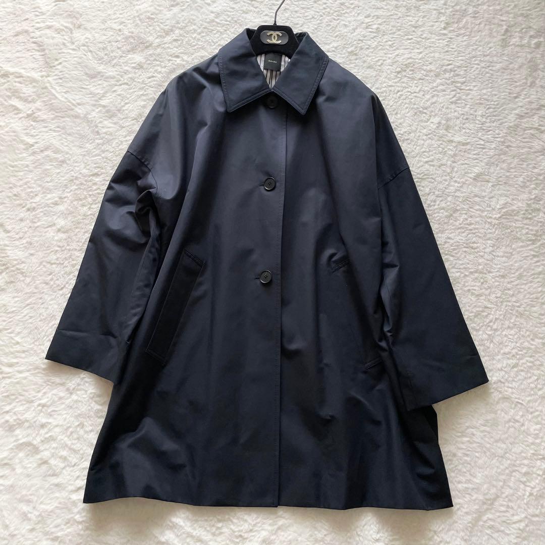 25年完売品✨スピックアンドスパン　ギャバジンステンカラーコート　ネイビー　38
