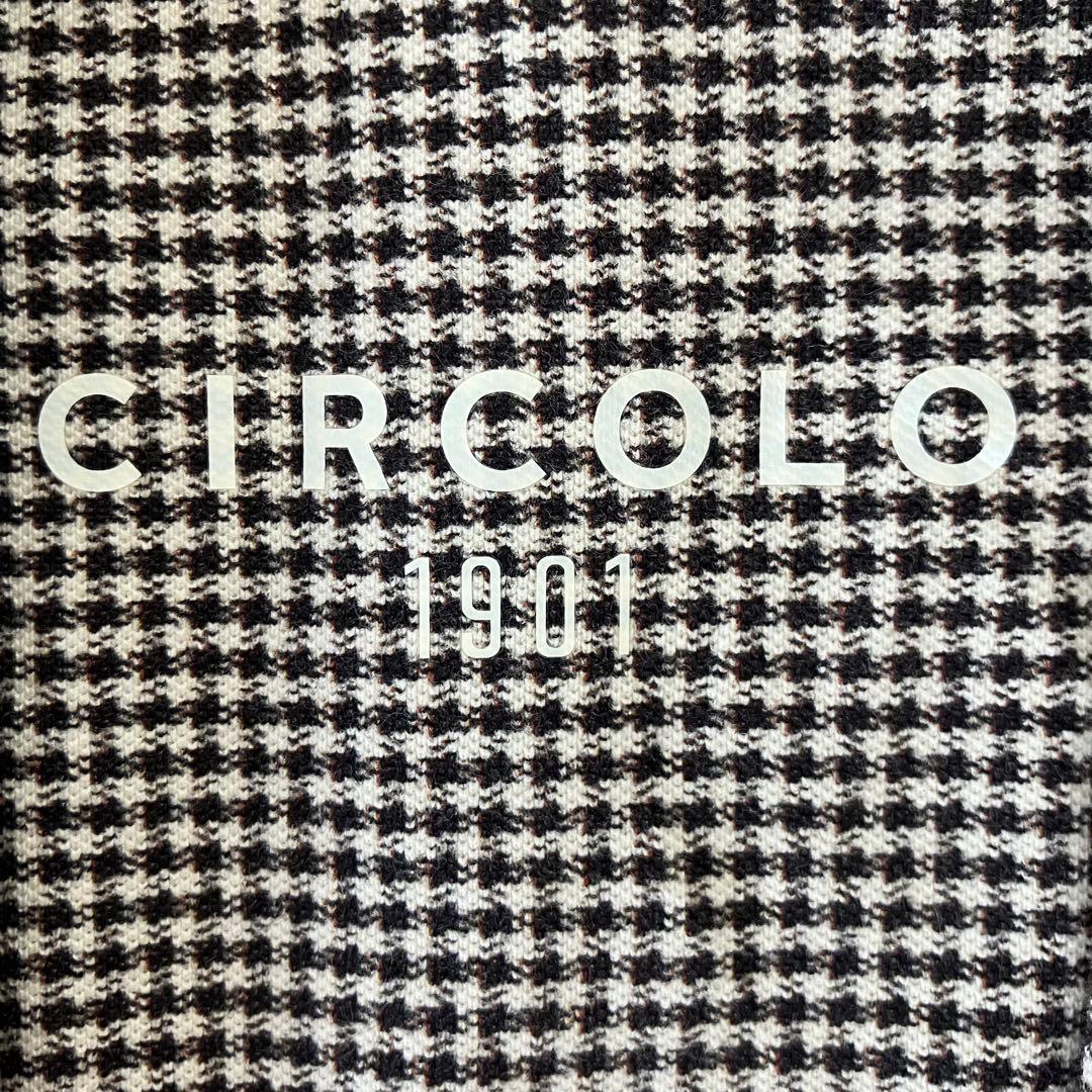 CIRCOLO1901チルコロジャージージャケット・茶×白マイクロチェック・48