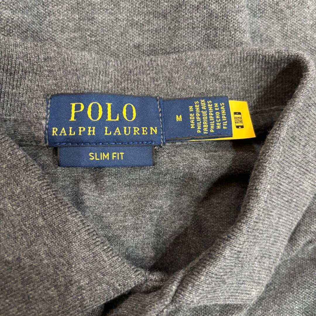 美品 POLO RALPH LAUREN ポニー刺繍 ポロシャツ グレー