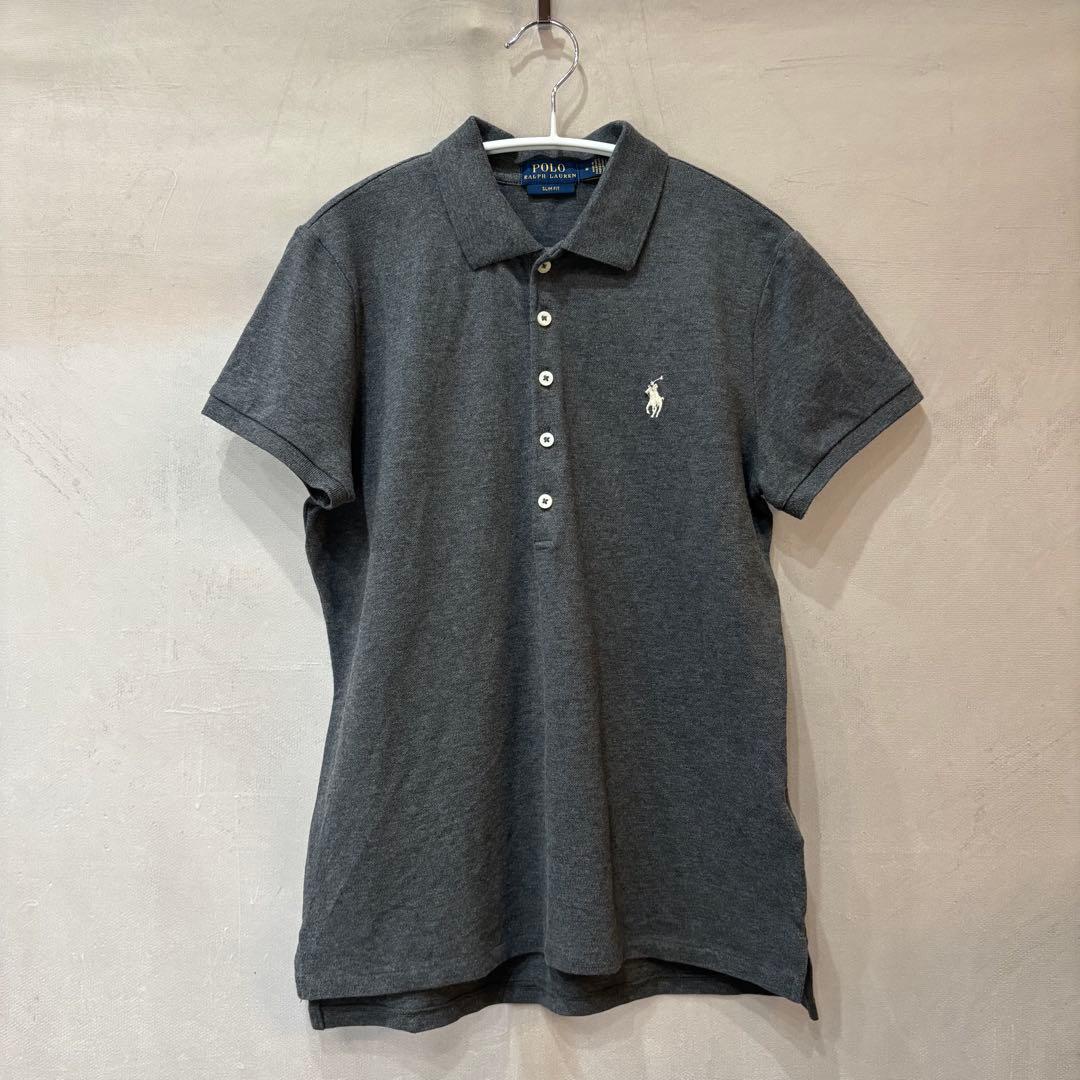 美品 POLO RALPH LAUREN ポニー刺繍 ポロシャツ グレー