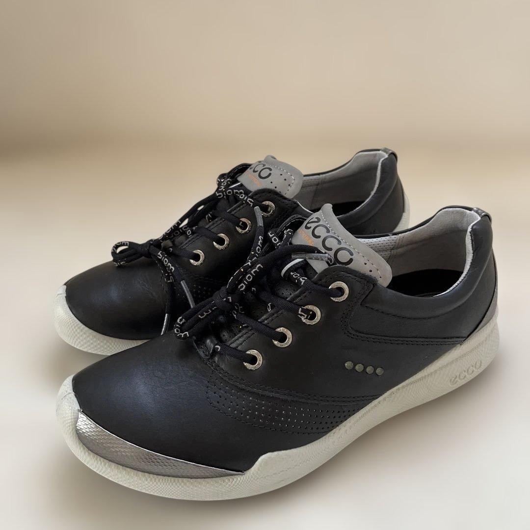 未使用✨ECCO エコー ゴルフシューズ　バイオム24cm 黒 レザー