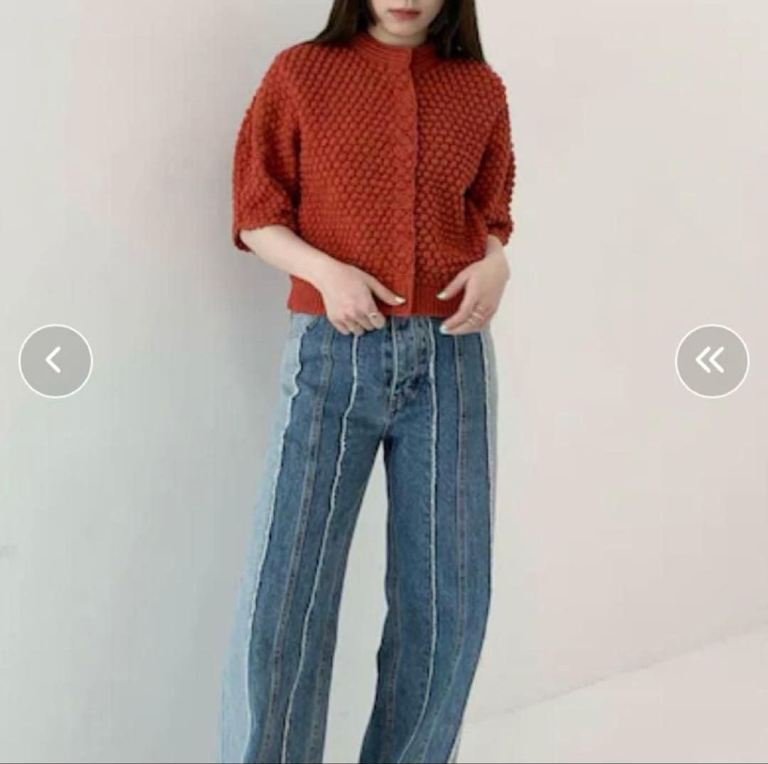 トップス clane 3D DOT HALF SLEEVE KNIT CARDIGAN