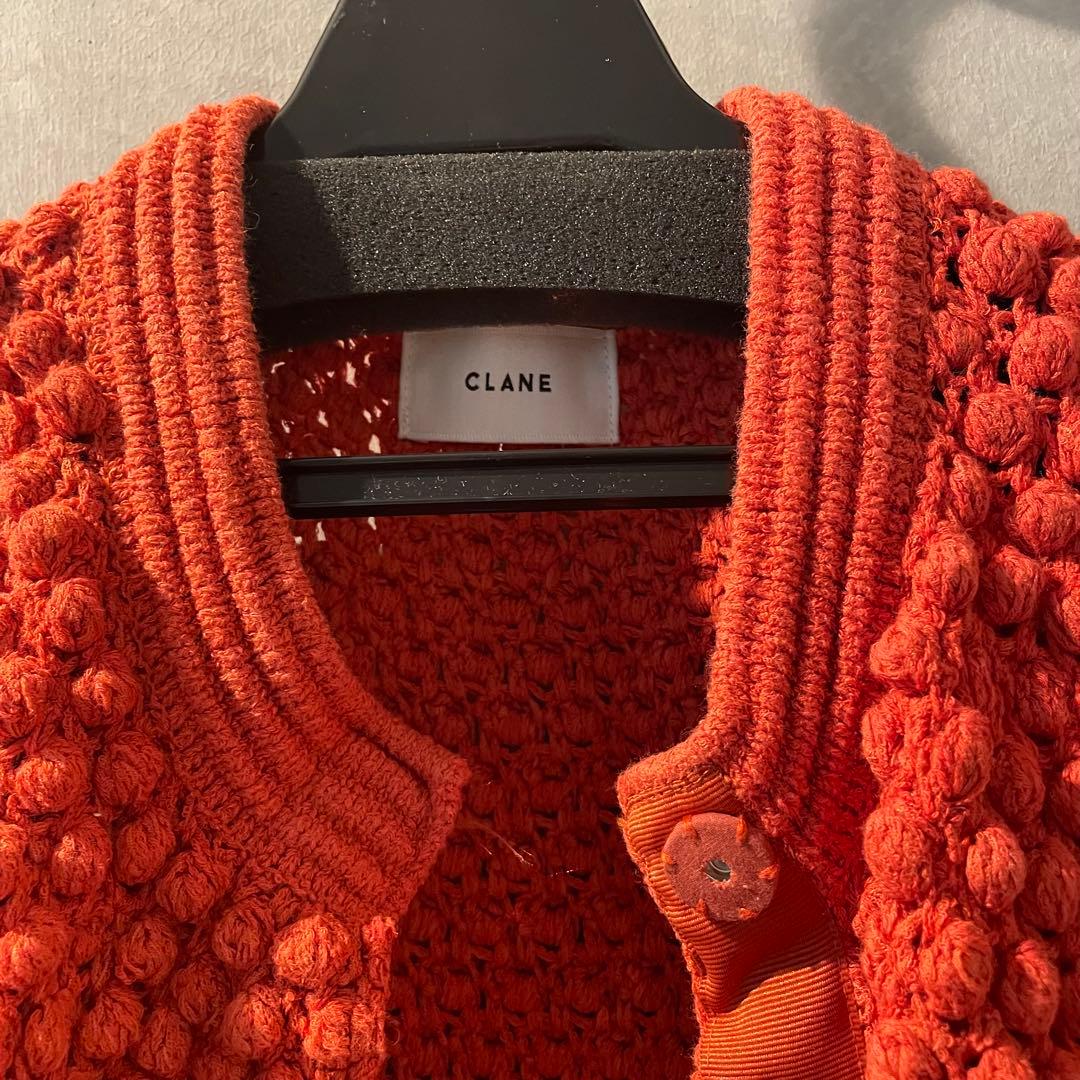 トップス clane 3D DOT HALF SLEEVE KNIT CARDIGAN