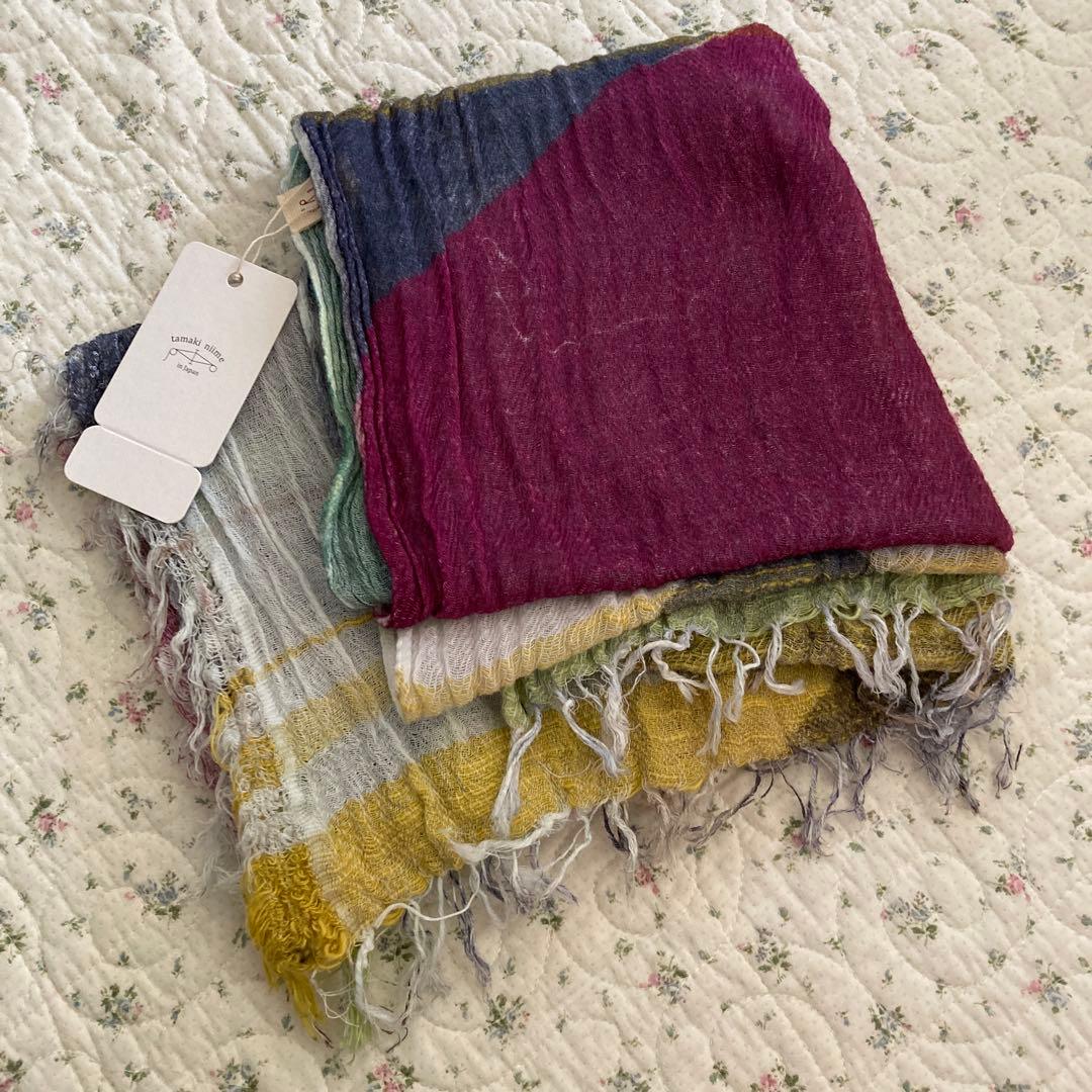 ＊新品タグ付き＊ tamaki niime・print shawl middle
