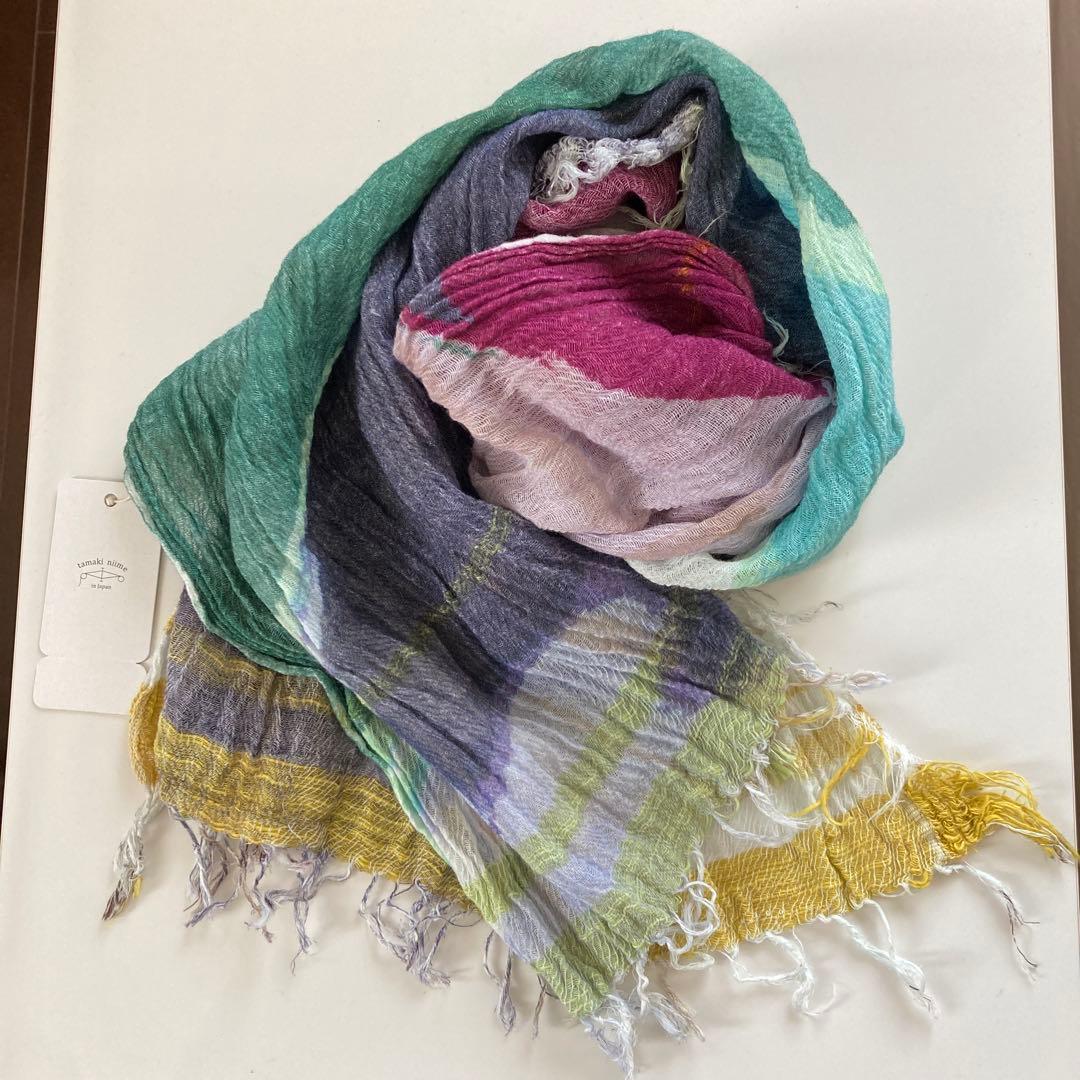 ＊新品タグ付き＊ tamaki niime・print shawl middle