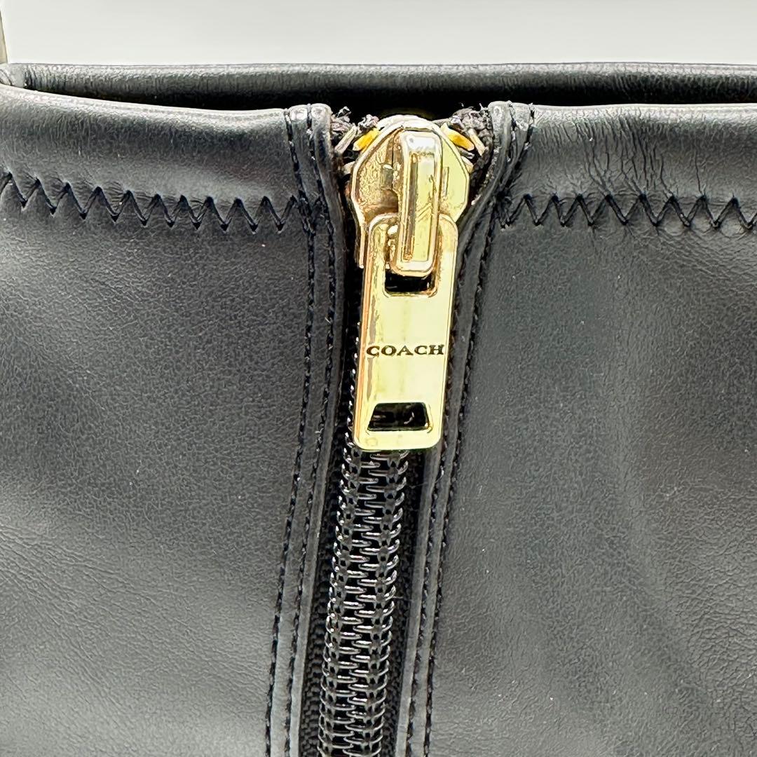 COACH コーチ サイドジップ シグネチャー レザー ショートブーツ　24.5