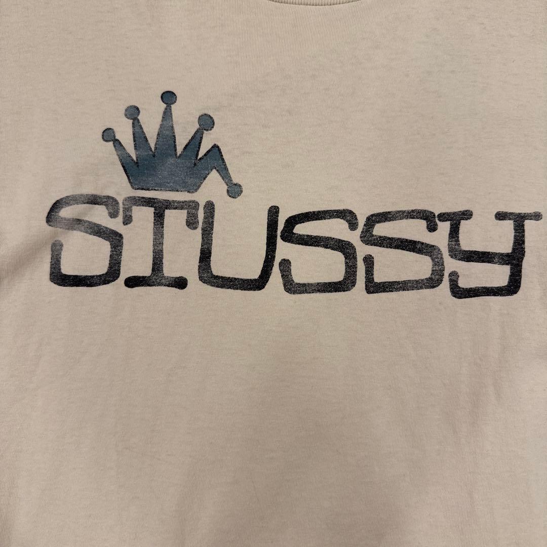 STUSSY ロゴプリント Tシャツ L クリーム色