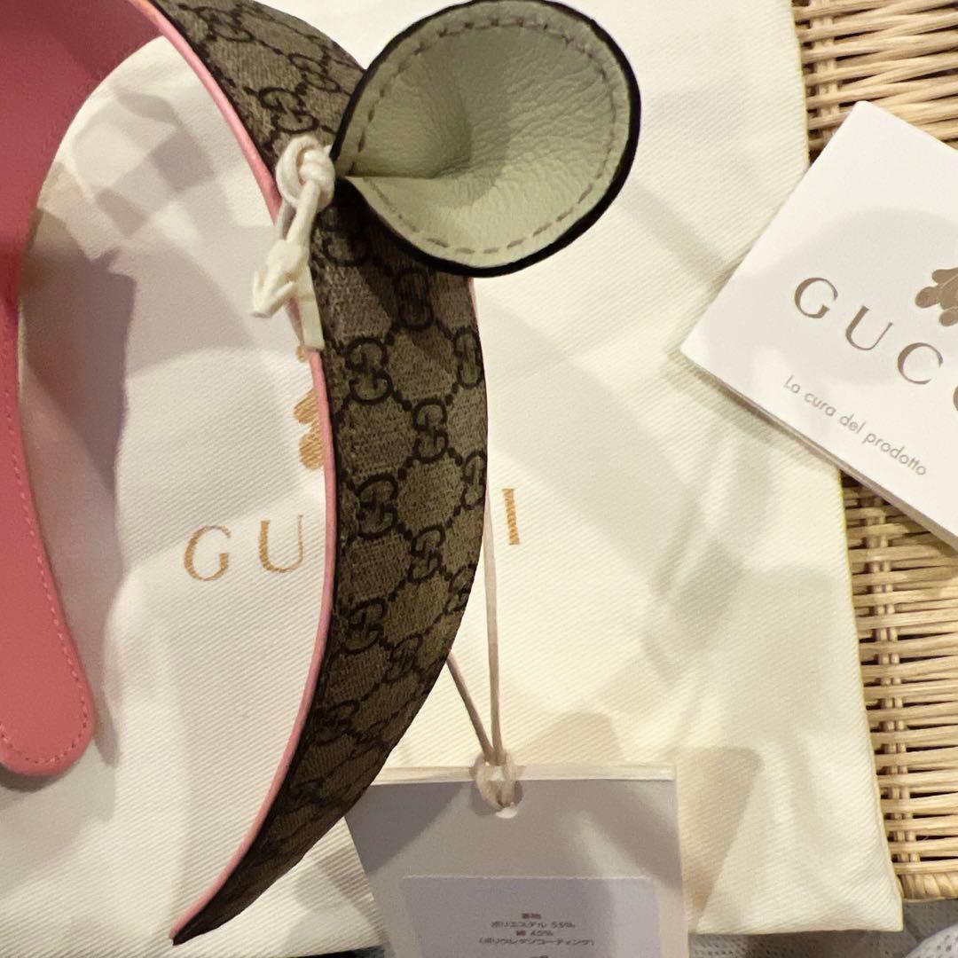 GUCCI クマの耳付きカチューシャ Mサイズ ピンク
