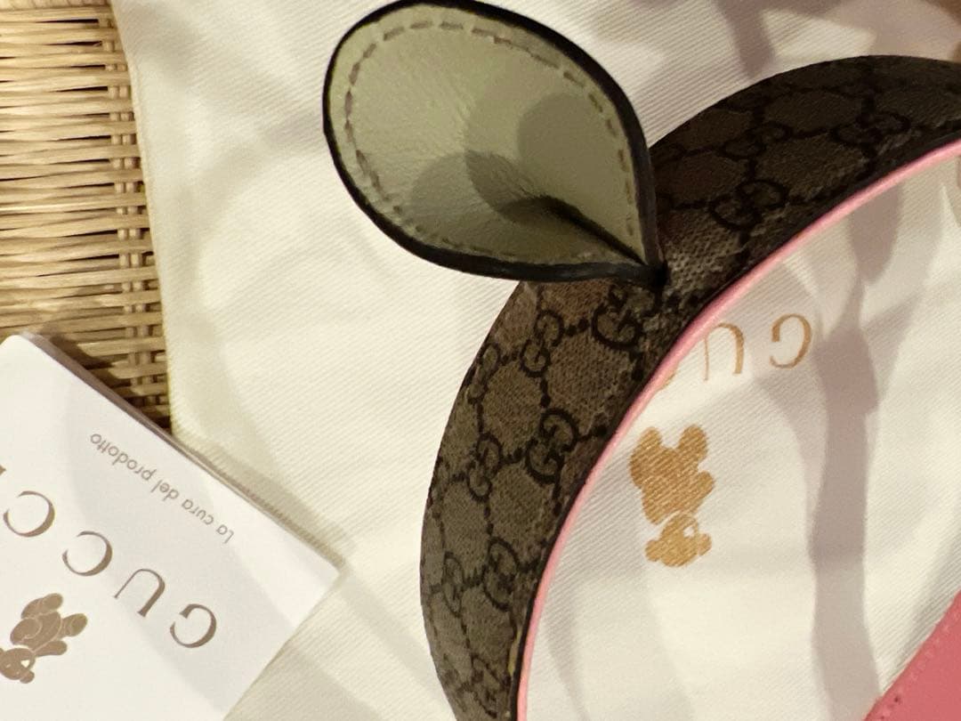 GUCCI クマの耳付きカチューシャ Mサイズ ピンク