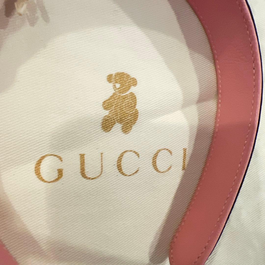 GUCCI クマの耳付きカチューシャ Mサイズ ピンク