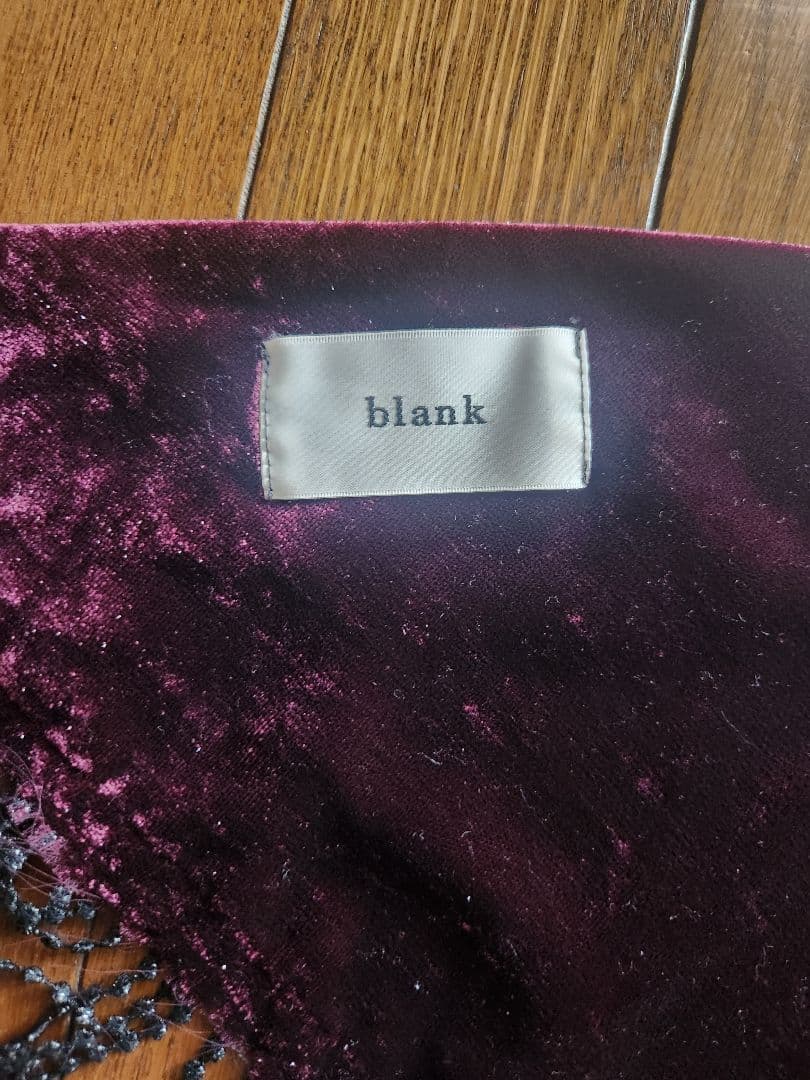 blank　ベルベット三角ストール ラメ入りワインレッド　フリンジ付き
