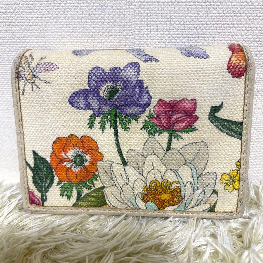 GUCCI グッチ✨ 折り財布 フローラ 二つ折り GGキャンバス 花柄