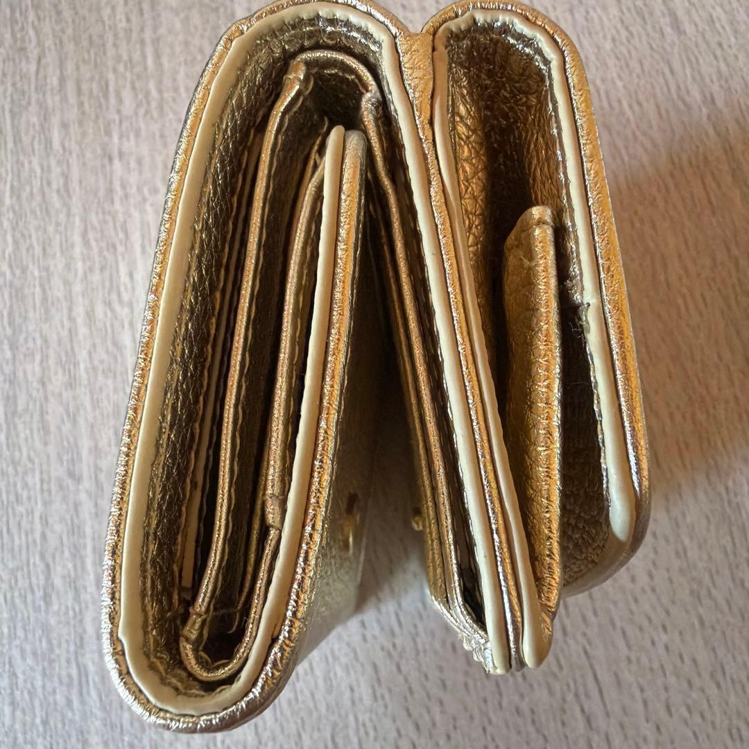 HASHIBAMI コンパクトウォレット 三つ折り財布 ゴールド