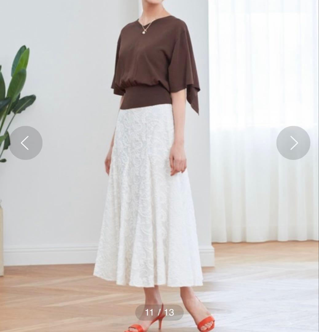 新品☆ ANAYI ペイズリーエンブロイダリー　スカート/セオリー、23区、ロペ