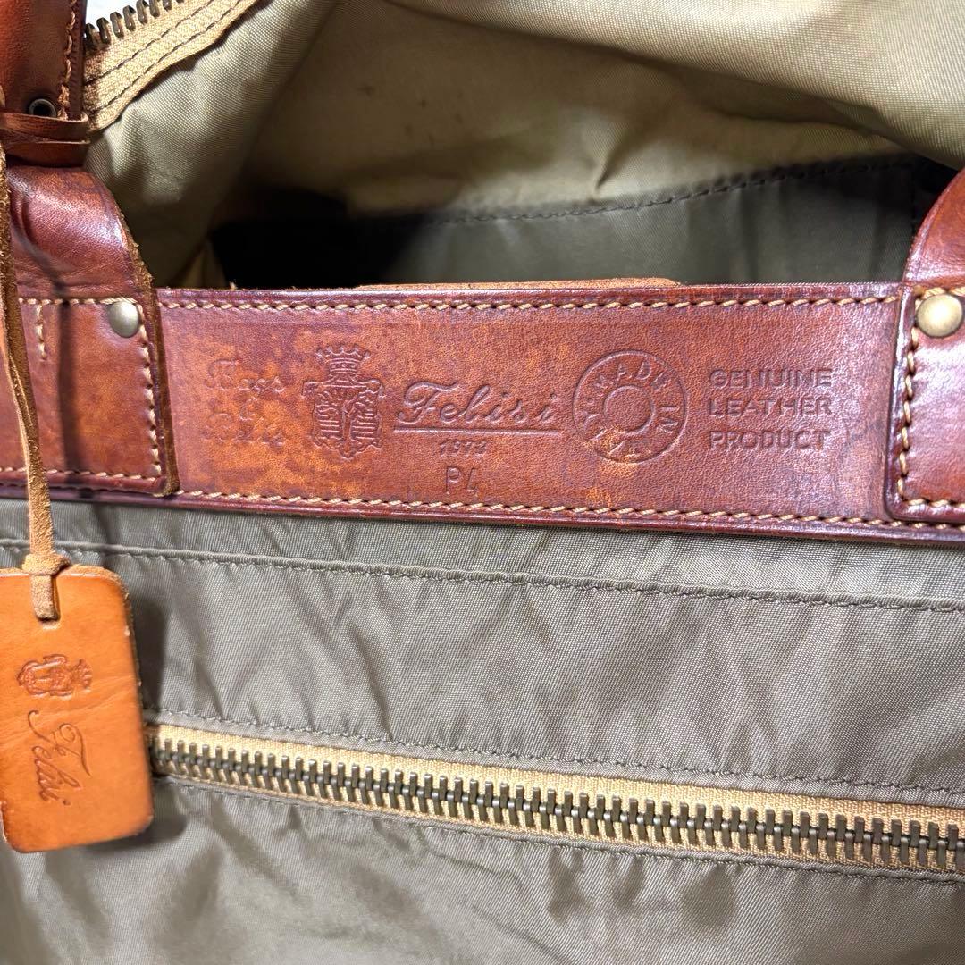 良品✨フェリージ トートバッグ ボストンバッグ ショルダー　オリーブグリーン