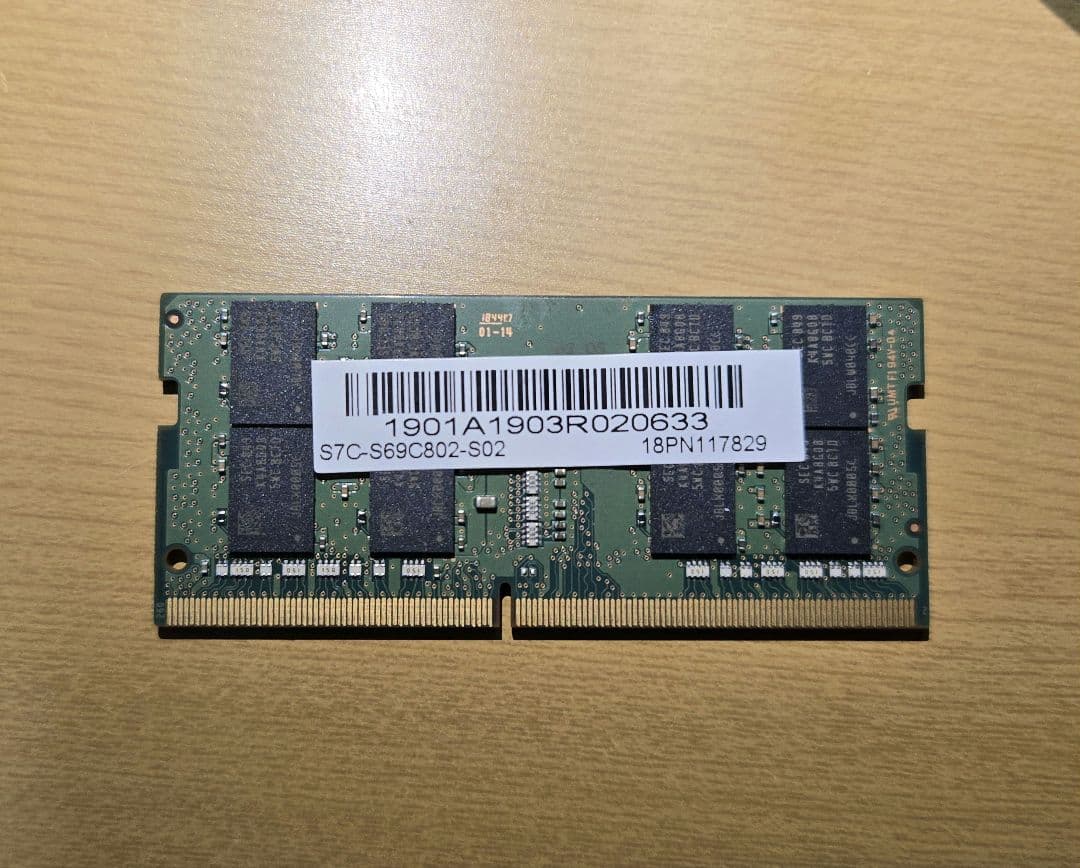 メモリ Samsung 16GB DDR4-2666 SO-DIMM