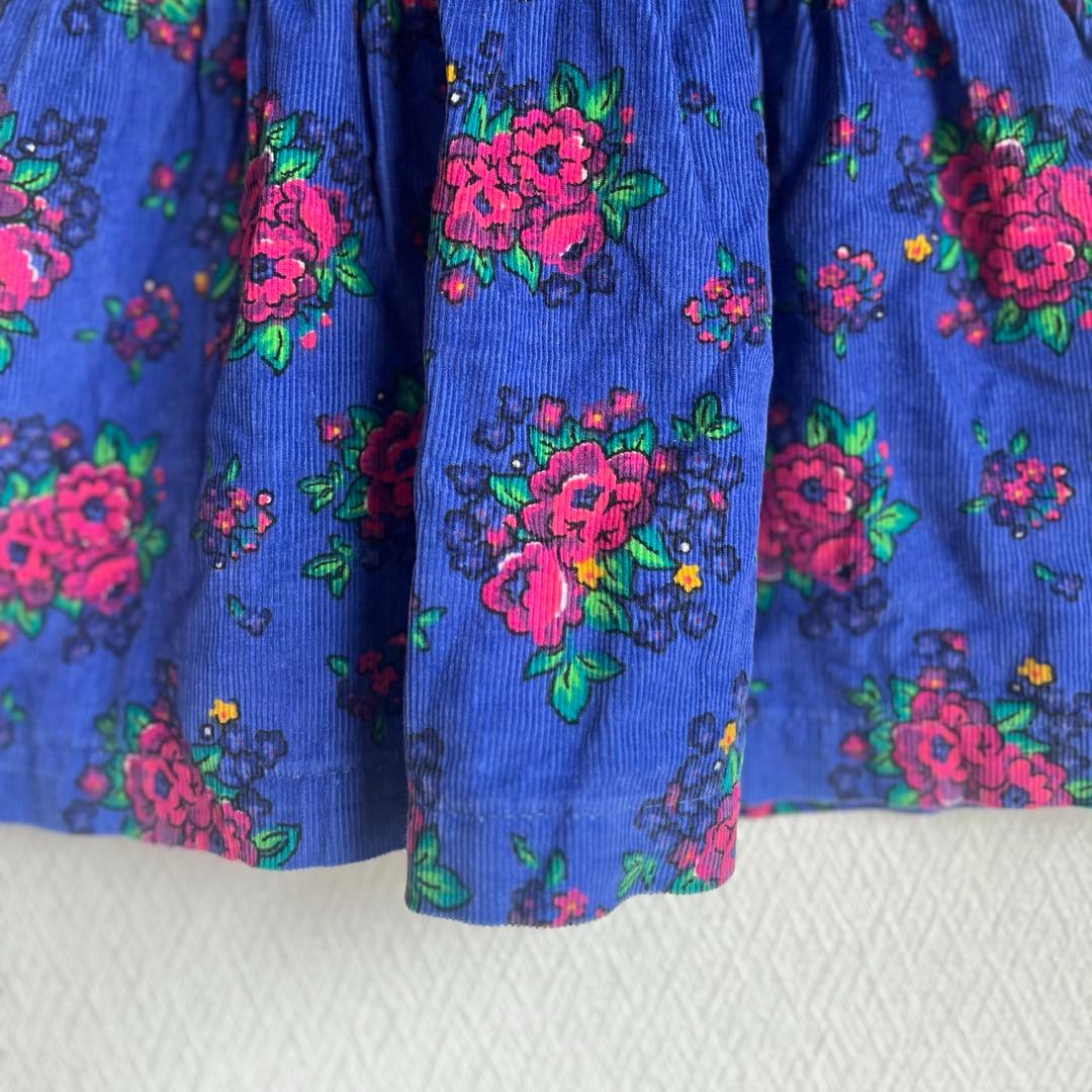 USA製 OSHKOSH baby b'gosh ワンピース コーデュロイ 花柄
