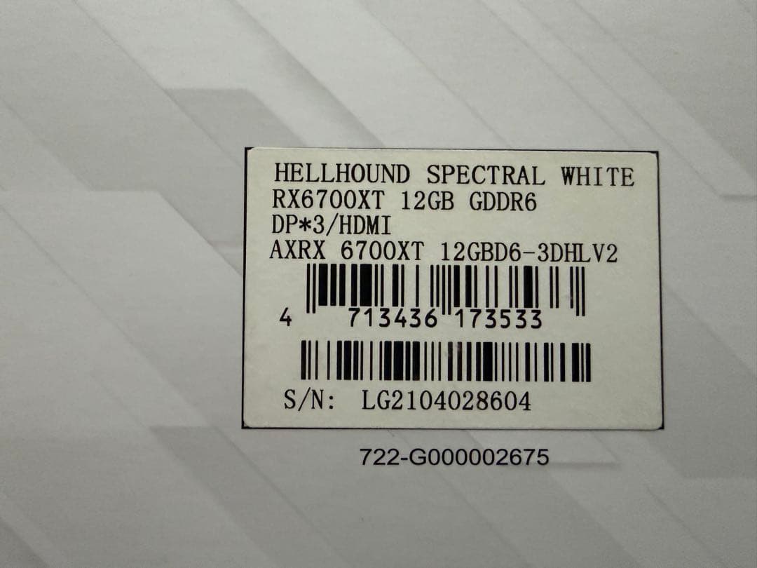 鹿*嶋様 Hellhound Spectral White RX 6700 XT