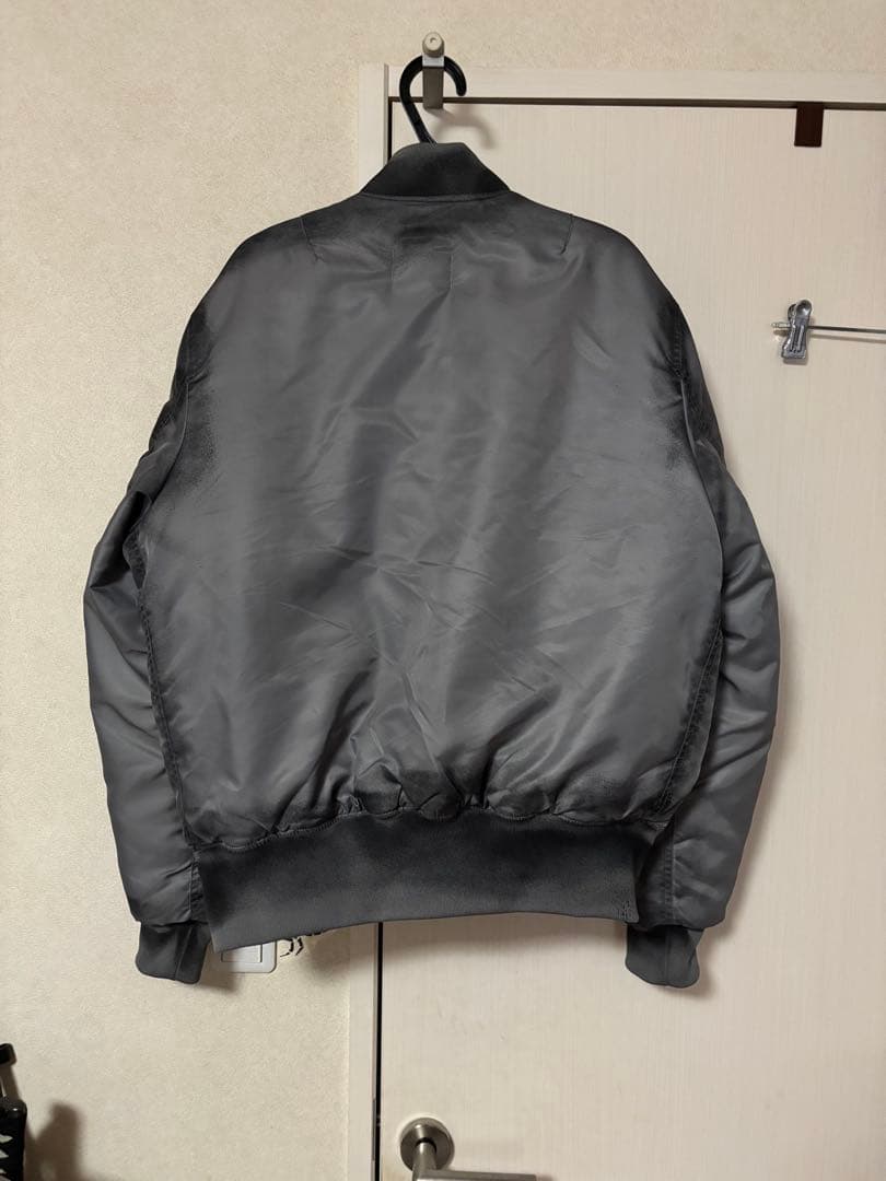MA-1 フライトジャケット グレー フェード加工 ボンバージャケット