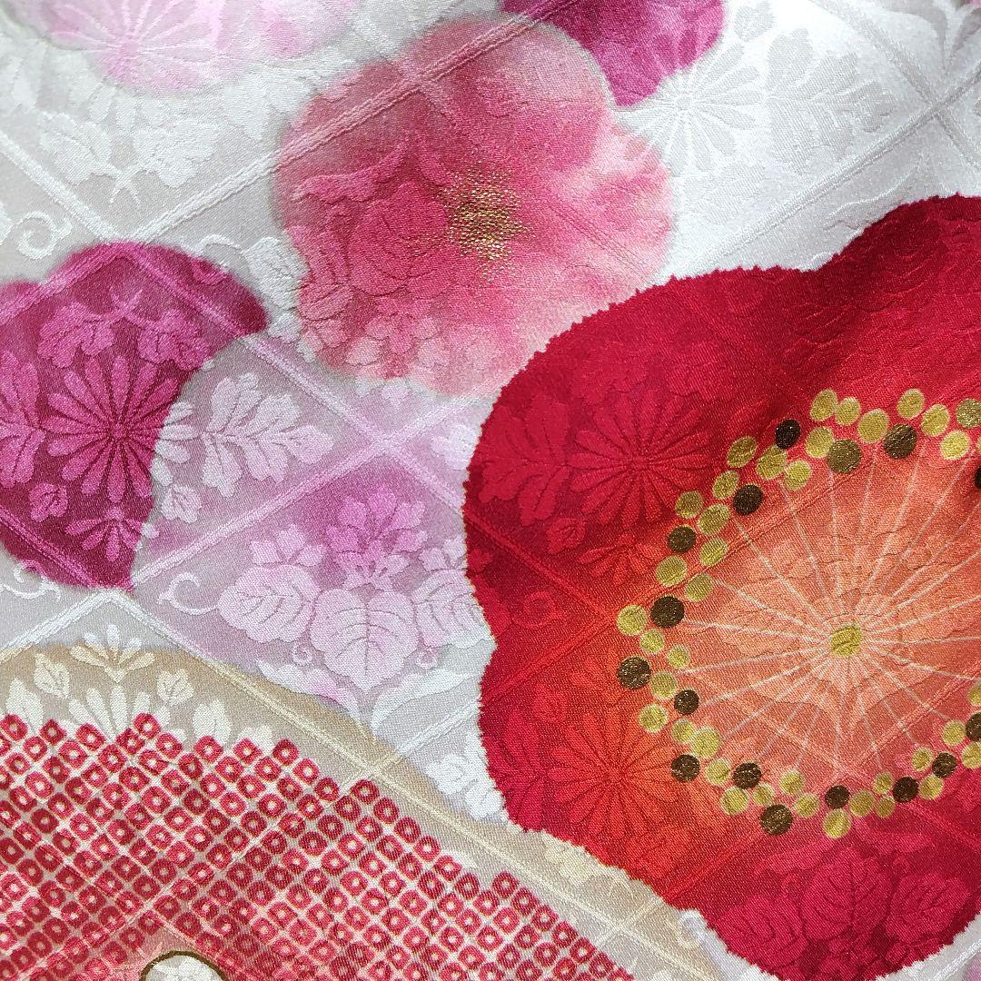 SALE中☆振袖フルセット(7点)・成人式・古典柄・金彩加工・鹿の子柄・金駒刺繍