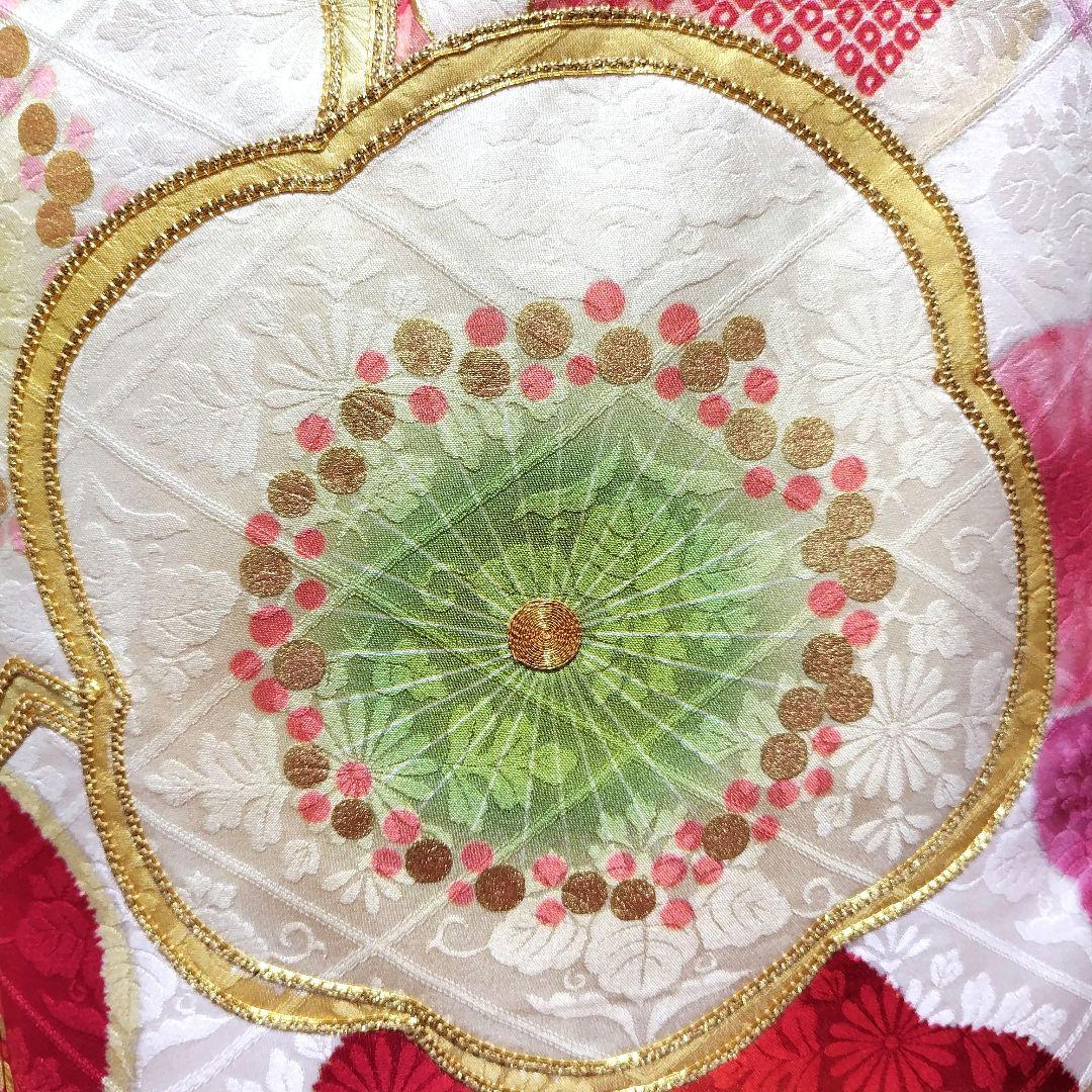 SALE中☆振袖フルセット(7点)・成人式・古典柄・金彩加工・鹿の子柄・金駒刺繍