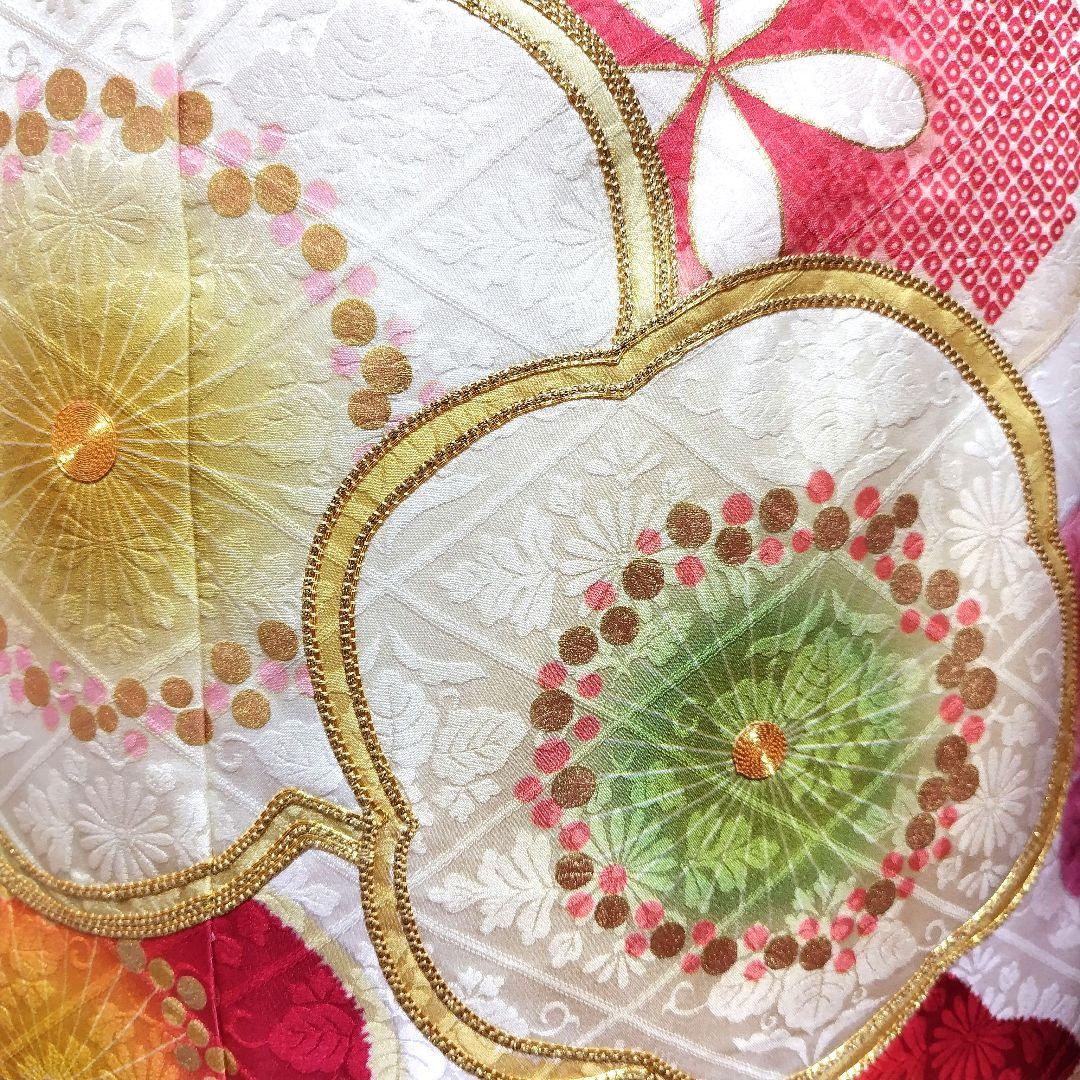 SALE中☆振袖フルセット(7点)・成人式・古典柄・金彩加工・鹿の子柄・金駒刺繍