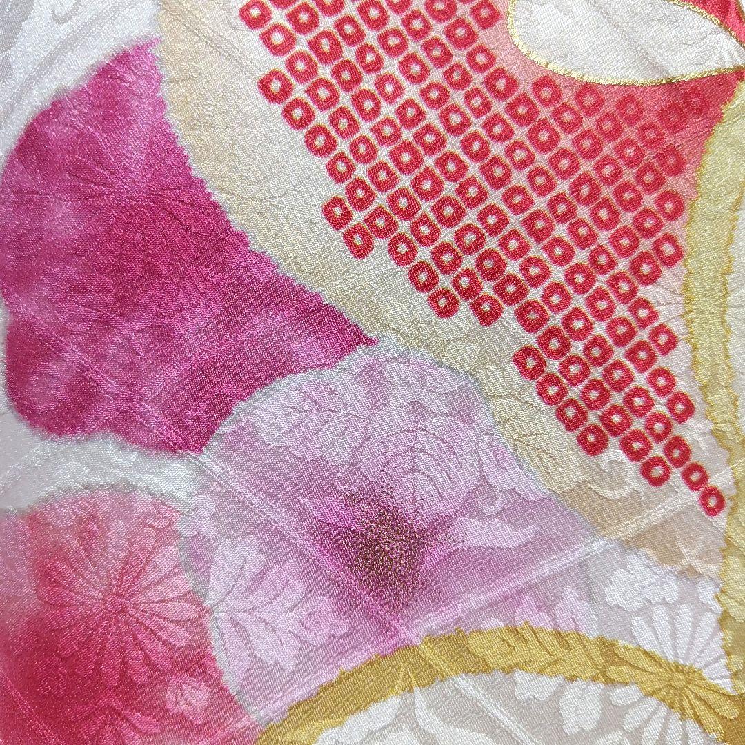 SALE中☆振袖フルセット(7点)・成人式・古典柄・金彩加工・鹿の子柄・金駒刺繍