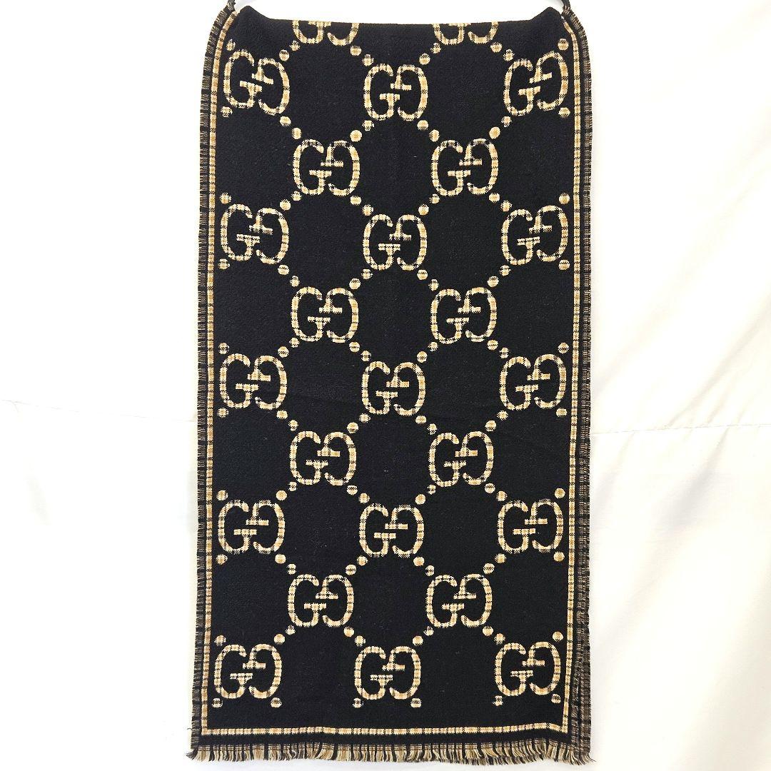 GUCCI グッチ GG ジャガード チェック柄 ストール マフラー