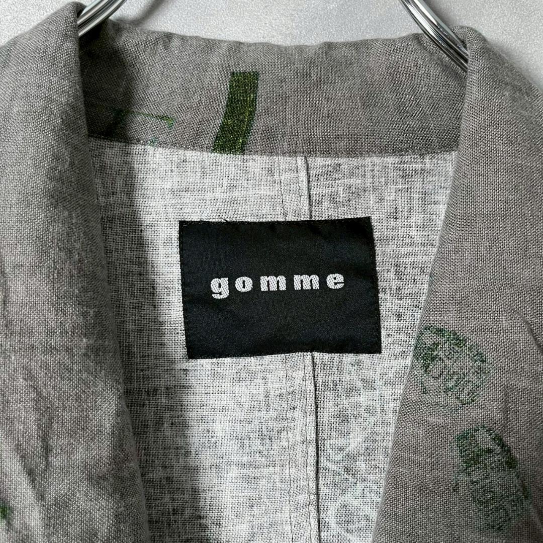 gomme ゴム 抽象画 世界地図 デザイン ジャケット リネン N793