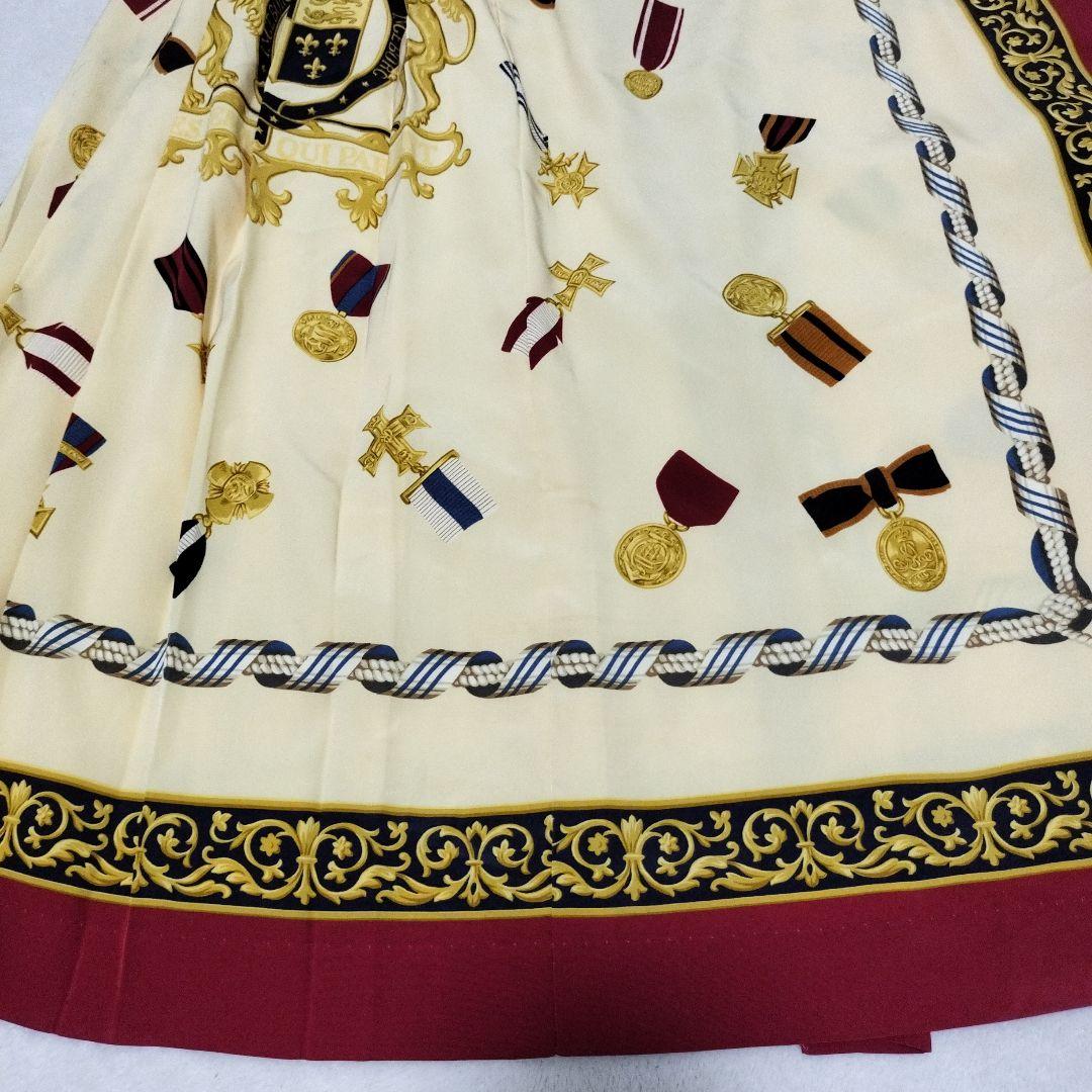 希少 インゲボルグ スカート スカーフ柄 プリーツ ロゴ入り INGEBORG