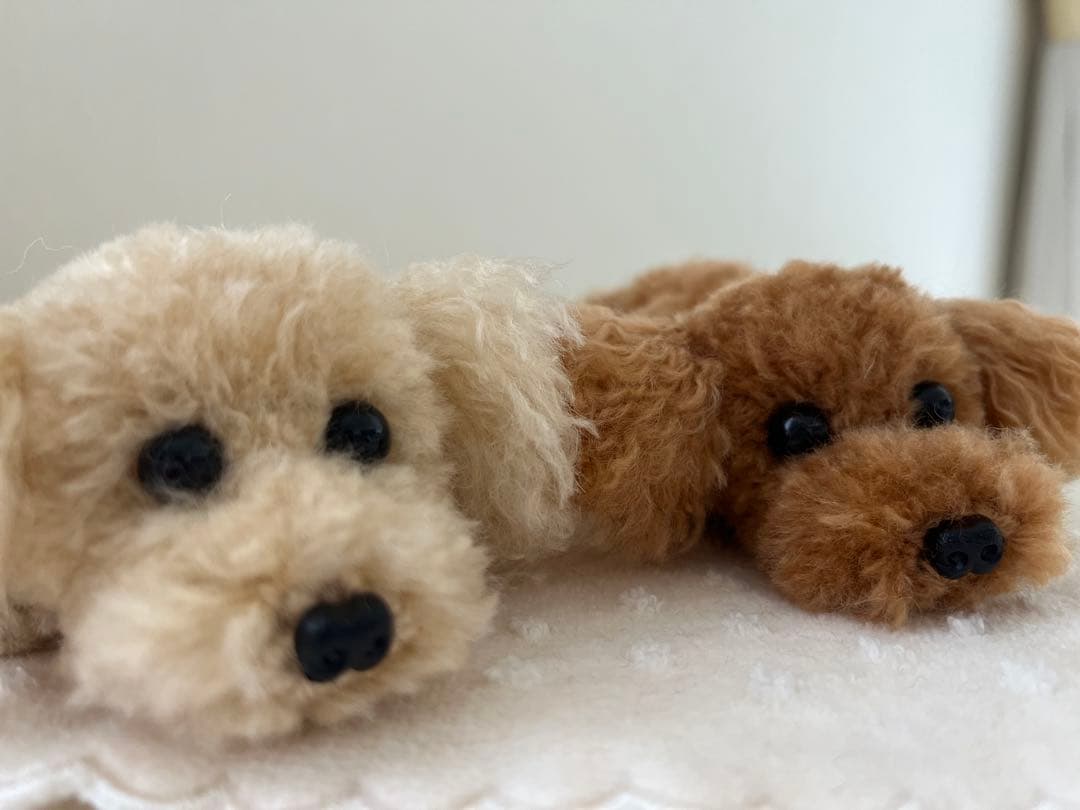 himagon トイプードル編みぐるみ（植毛）　犬 【伏せポーズ】