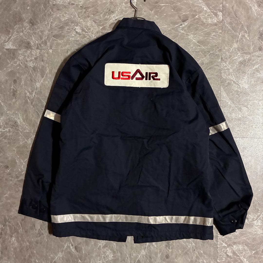 80s【USA製】US AIR ヴィンテージ ワークジャケット リフレクター M