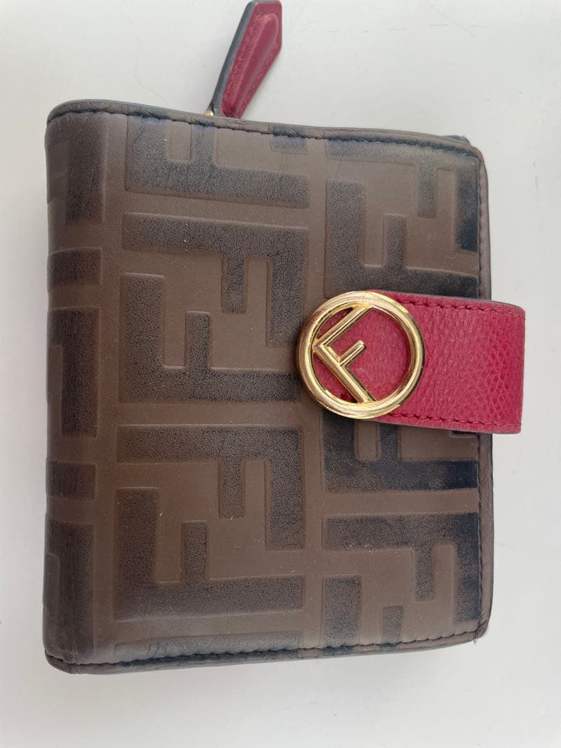 Fendi 二つ折り財布 ブラウン/レッド