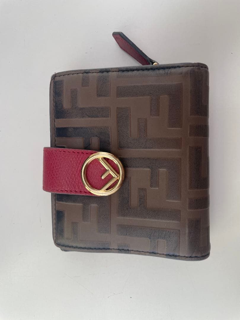 Fendi 二つ折り財布 ブラウン/レッド