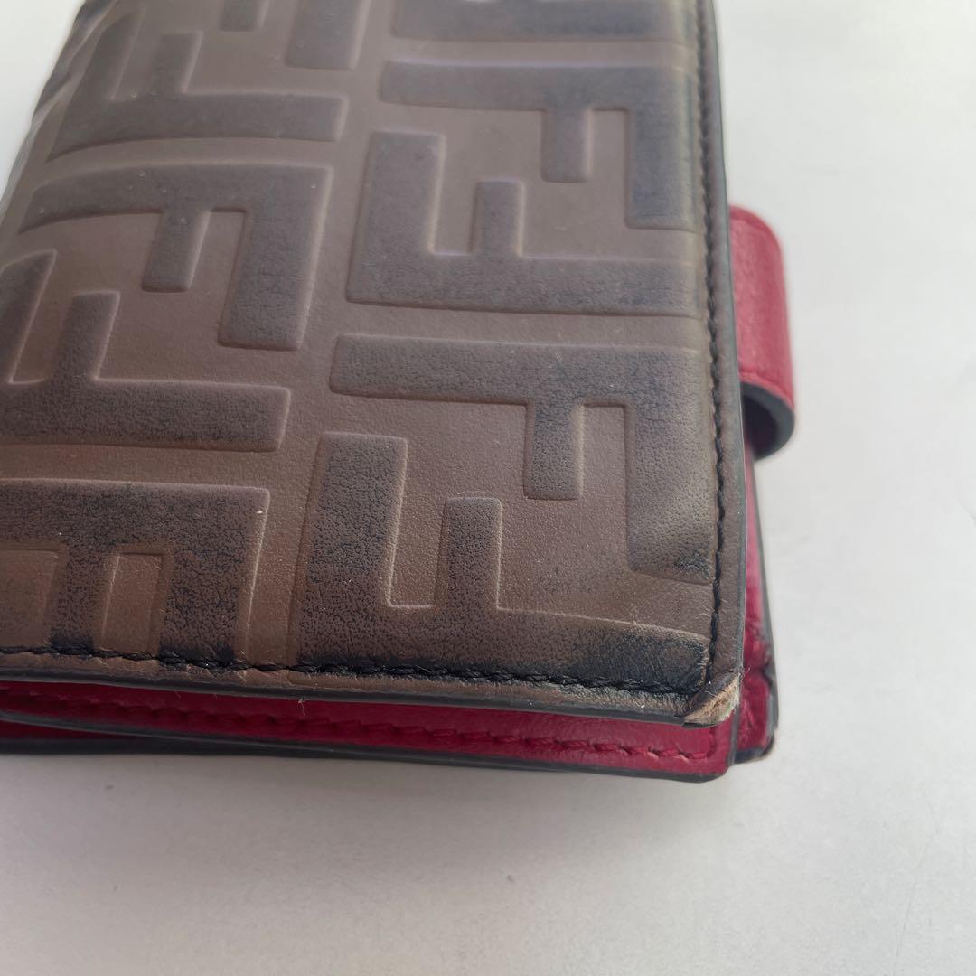 Fendi 二つ折り財布 ブラウン/レッド