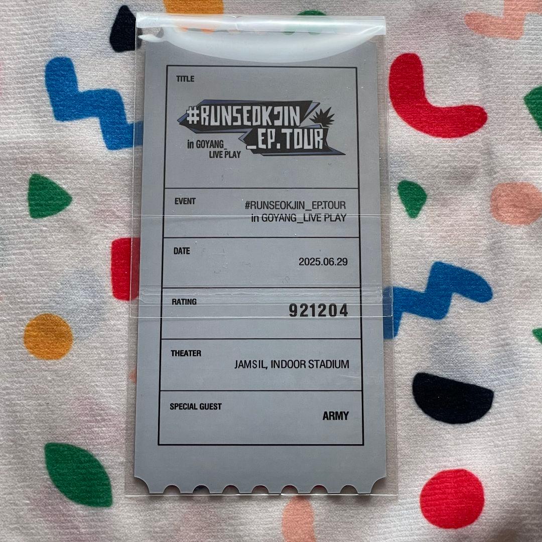 BTS RUNSEOKJIN_EP.TOUR 6/29 トレカ ジン