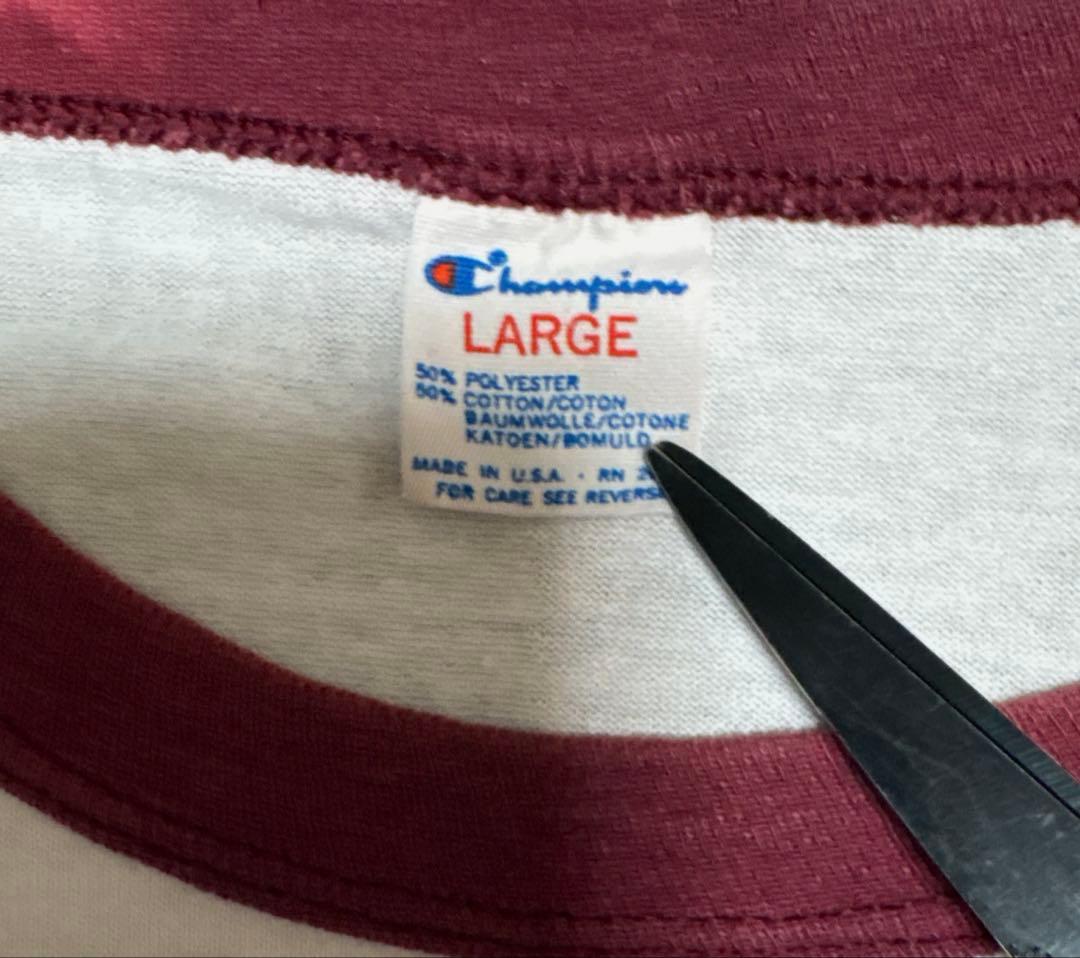 た*こ様 80sトリコタグ Champion リンガーTシャツ　USA製　ヴィン