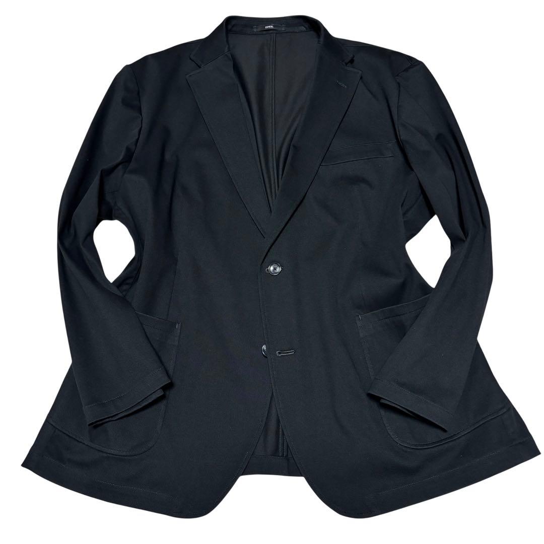 極美品 2XL デニスラ テーラードジャケット ブラック ストレッチ EDWIN