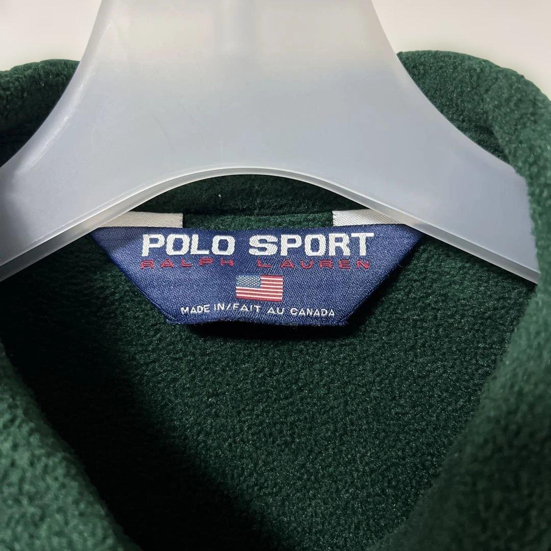 90s POLO SPORT フリースジャケット 緑 赤ロゴ vintage