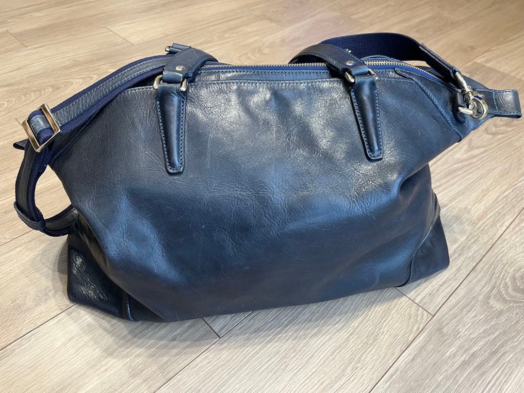 aniary アニアリ ネイビー レザー ボストンバッグ