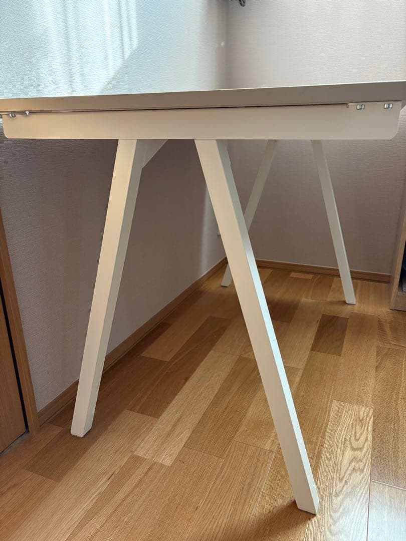 美品IKEA トロッテン デスク, ベージュ/ホワイト120x70cm送料込み